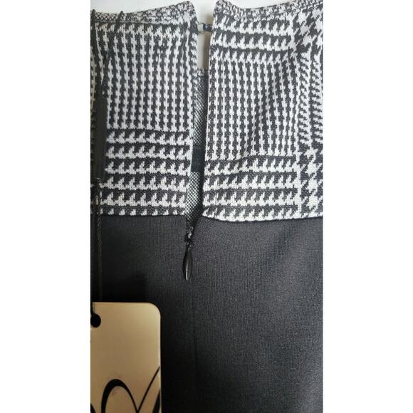 NEW Amelia NY Houndstooth plaid check Pin Up Dress midi XS 50s retro whimsygoth - Picture 5 of 8
